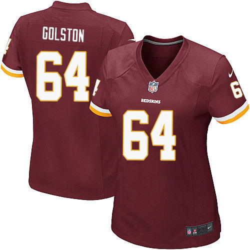 Women's Game Kedric Golston Nike Jersey Burgundy Red Home - #64 NFL Washington Redskins